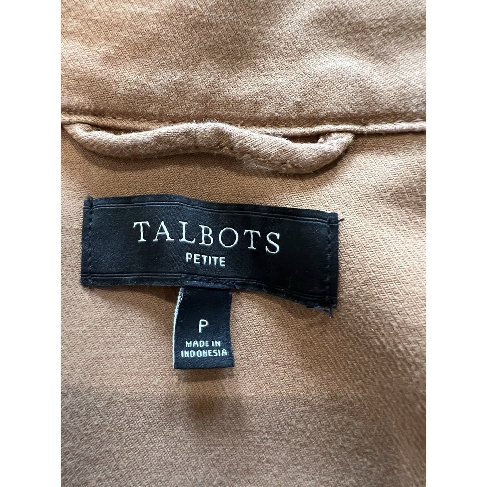 Talbots‎ Cotton Canvas Utility Jacket Size Petite XS Luggage Tan Brown Classic - Picture 7 of 9